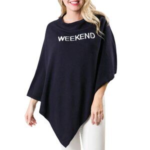 Boardwalk Ponchos 100% Cotton Weekend Embroidered Assymetric Poncho One Size